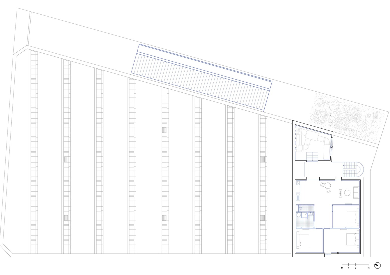 First floor plan. Bernie Hall, Digital arts center by Graal.