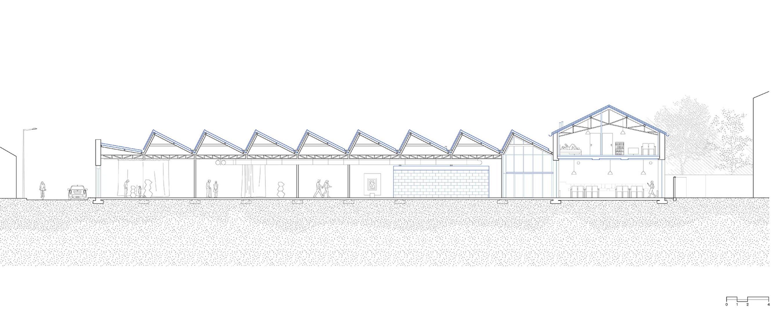 Section. Bernie Hall, Digital arts center by Graal.