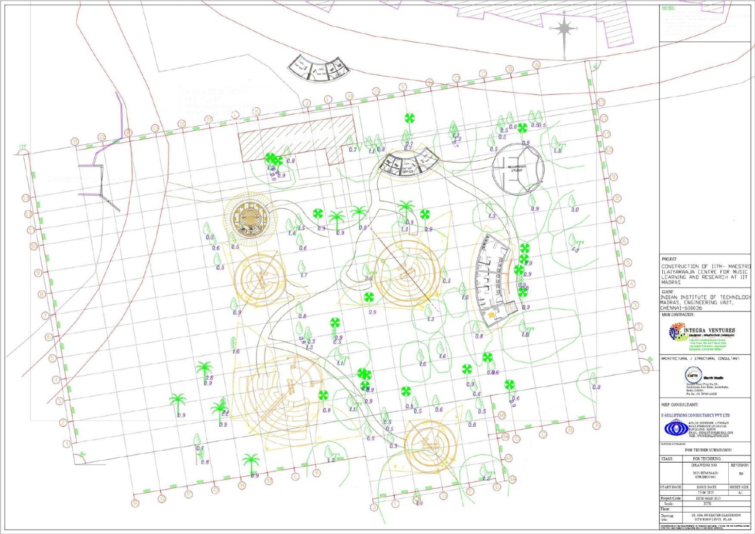 Site plan. Maestro Ilaiyaraaja Music Center by Ekarth Studio.