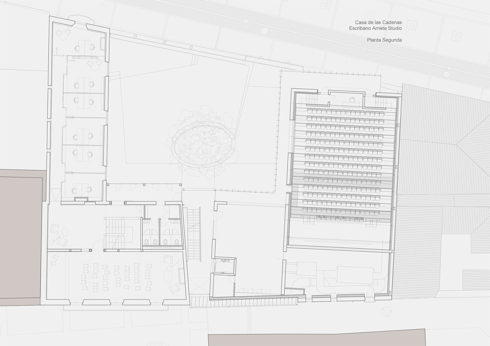 Second floor plan. Rehabilitation and Expansion of the "Las Cadenas House" by Escribano Arrieta Studio.