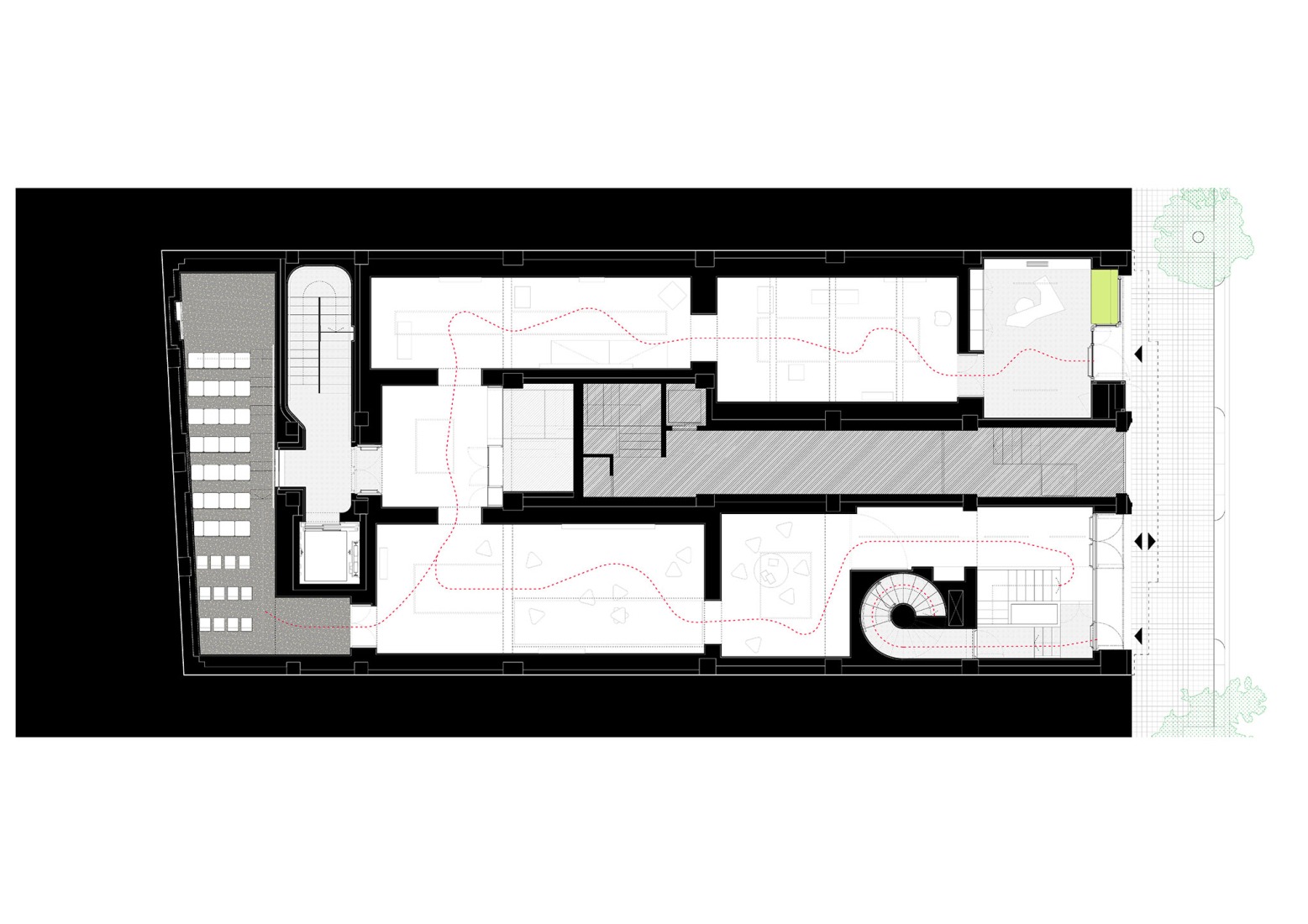 Ground floor plan. Space Alkar contemporary art collection by estudio Herreros.
