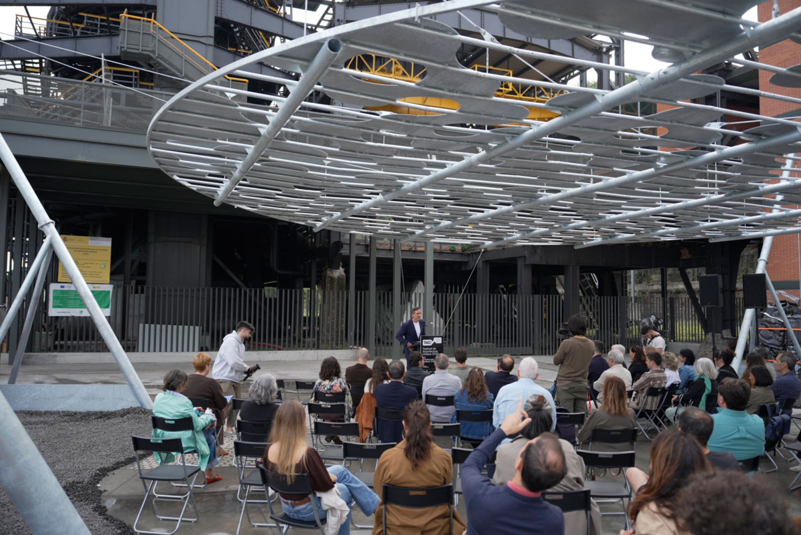 Pavilion FERRUM TAC! 2026 by Juan Mateos Corona. Photograph by Mikel Blasco.
