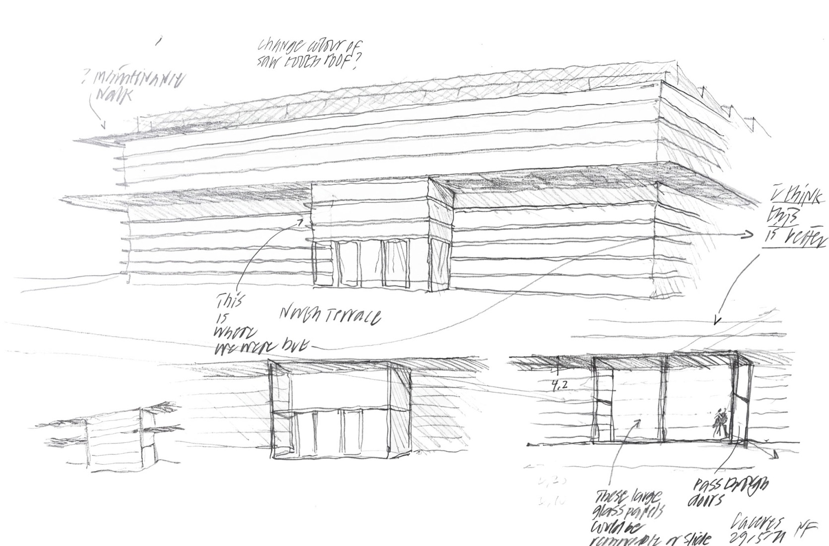 Sketch. Expansion of the Bilbao Fine Arts Museum by Foster + Partners.