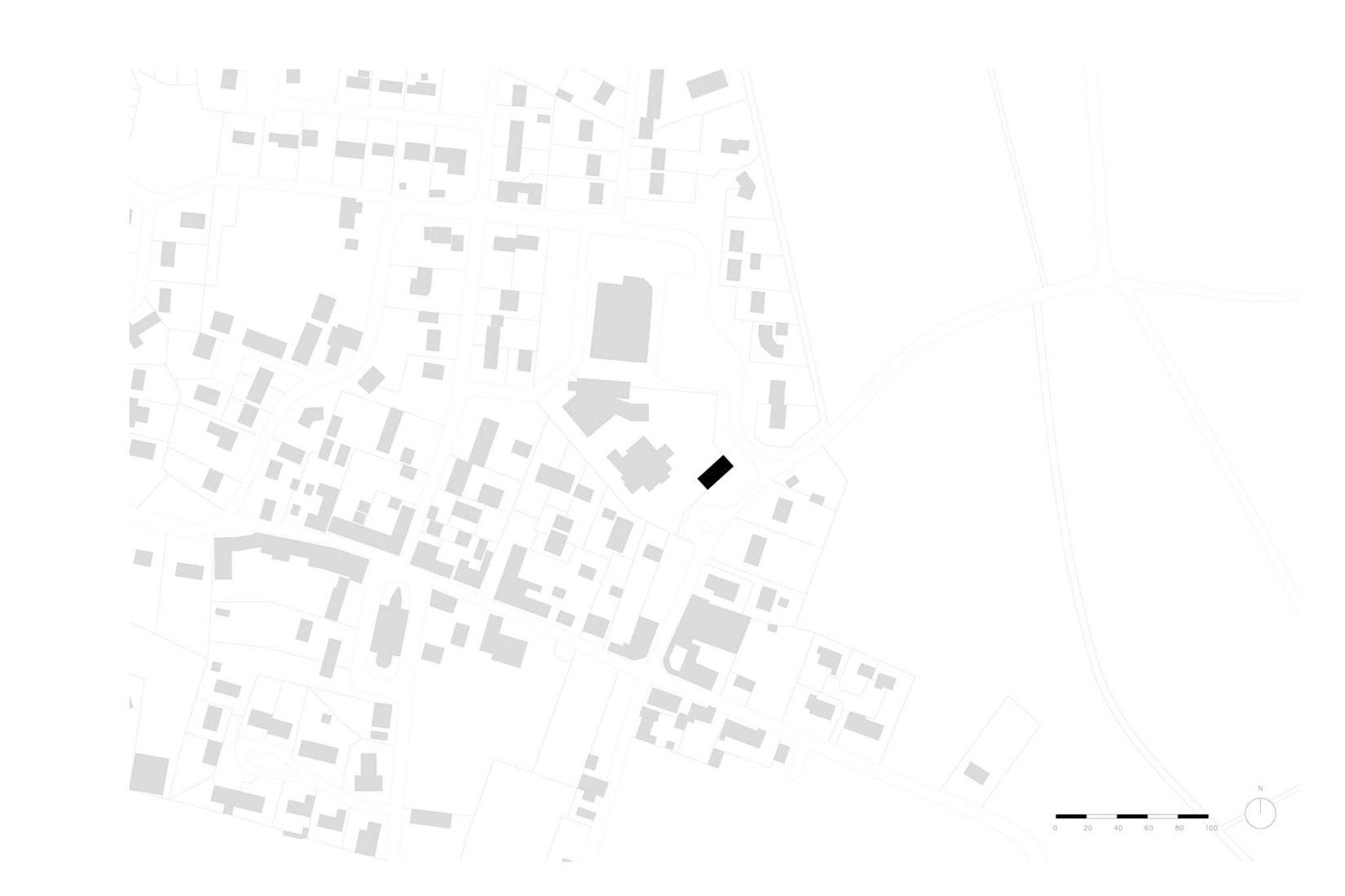 Site plan. La Madeleine After-School Care Service by Fréquence Architecture.