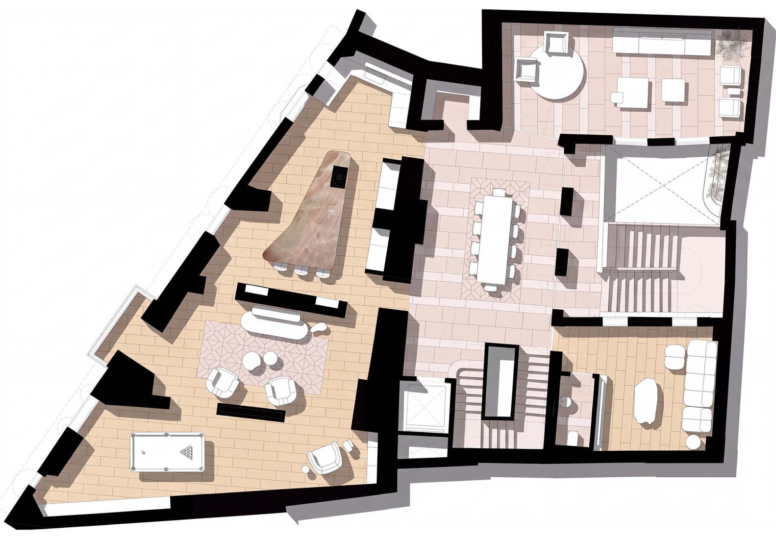 First floor plan. Pelleteria by GRAS Reynés Arquitectos.
