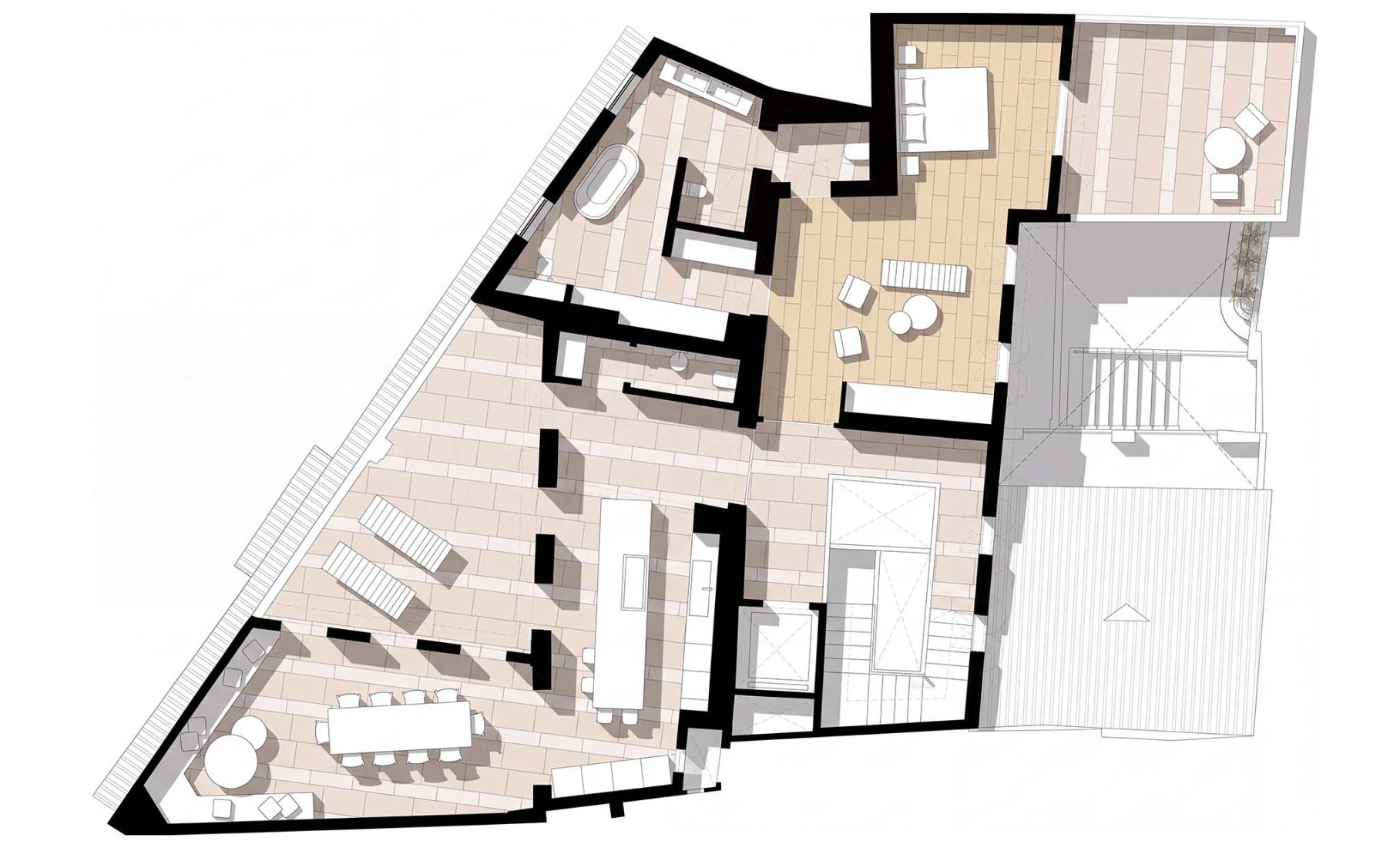 Third floor plan. Pelleteria by GRAS Reynés Arquitectos.