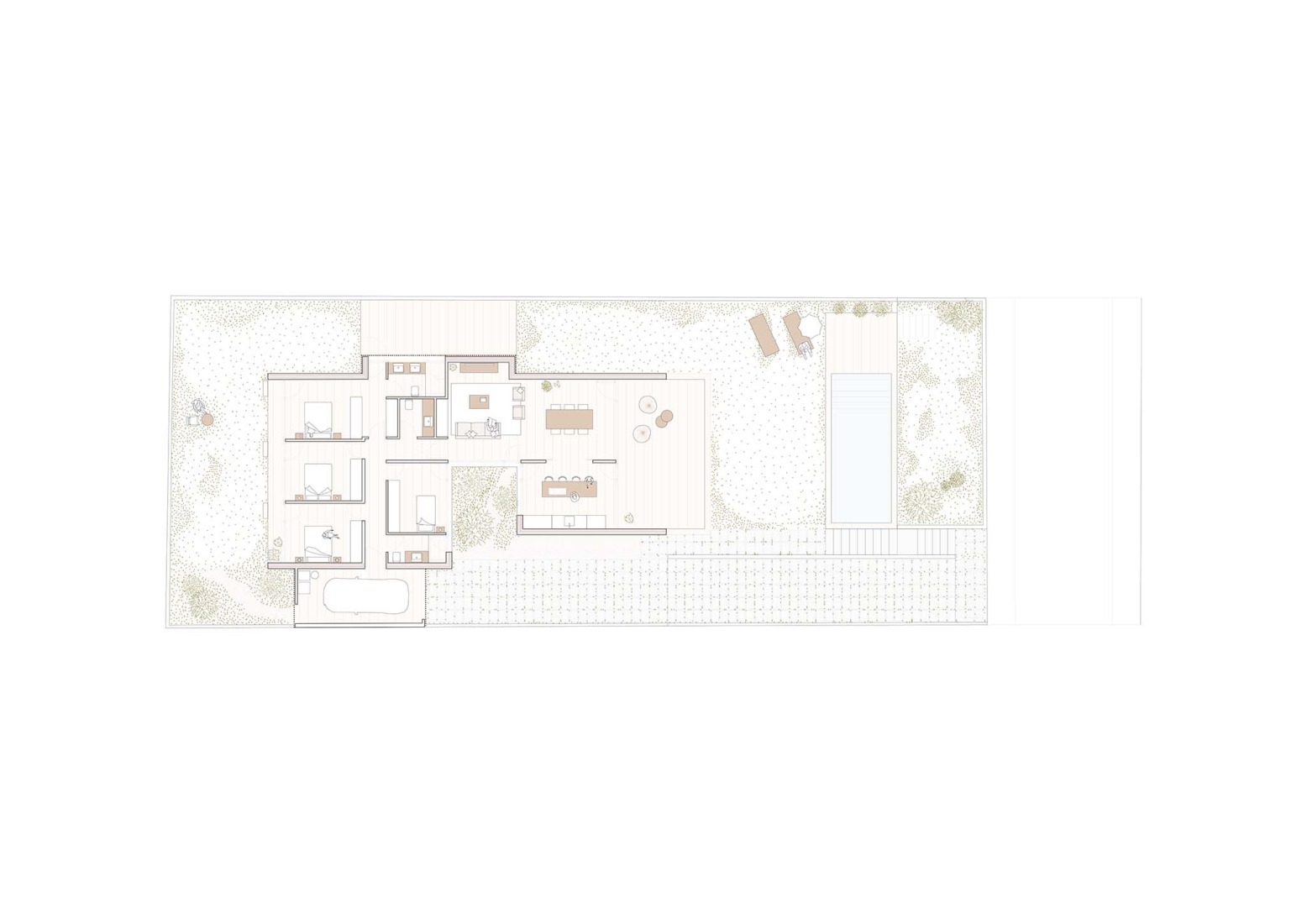 Ground floor plan. Lambda House by Guillem Carrera.