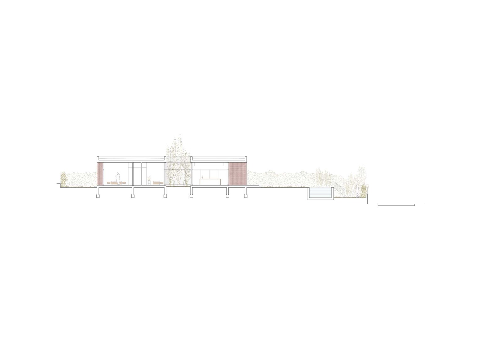 Section. Lambda House by Guillem Carrera.