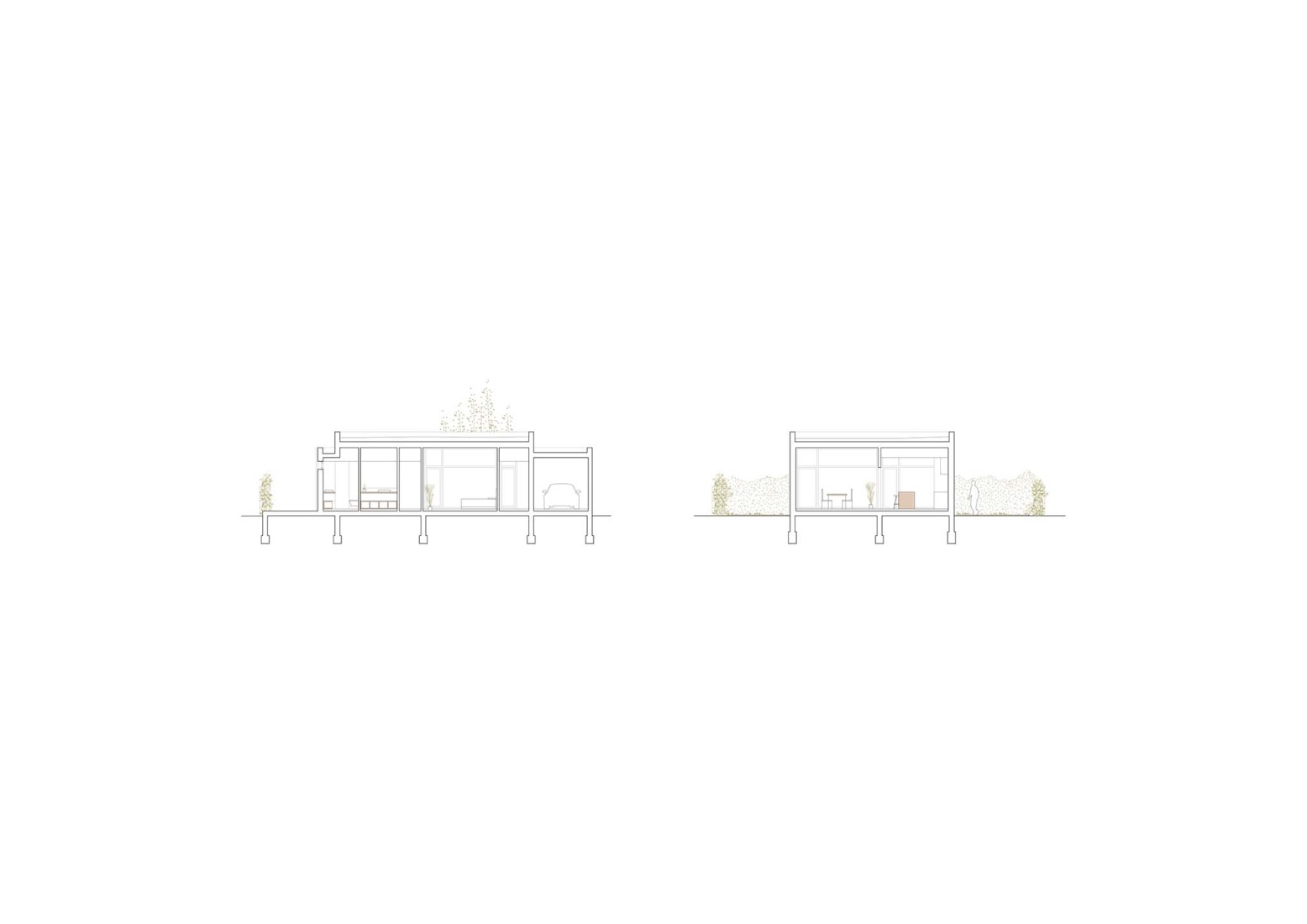 Section. Lambda House by Guillem Carrera.