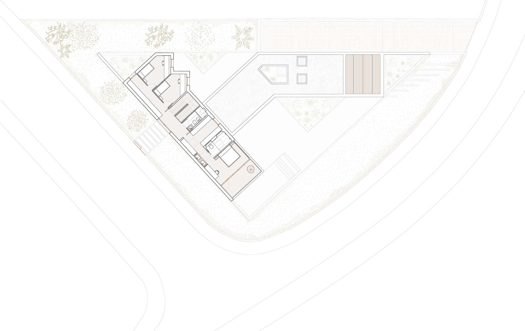 Plano de primera planta. Casa Maridia por Guillem Carrera.