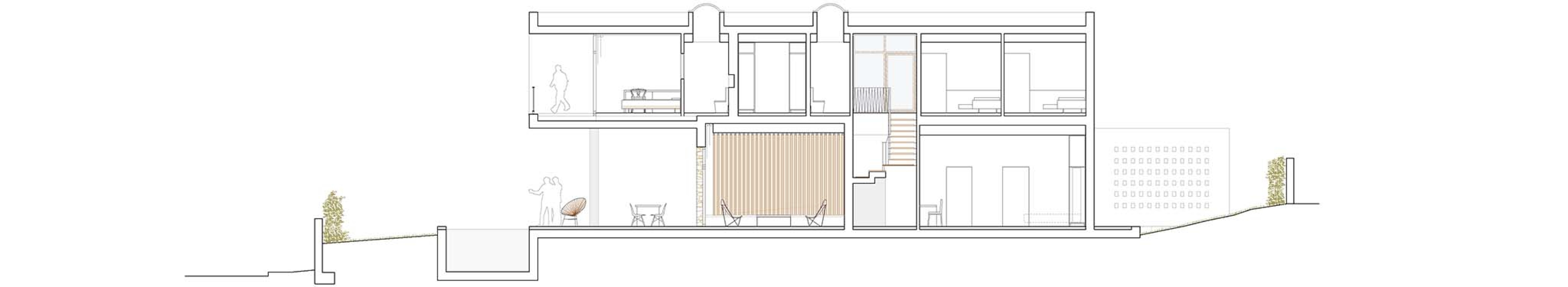 Sección. Casa Maridia por Guillem Carrera.