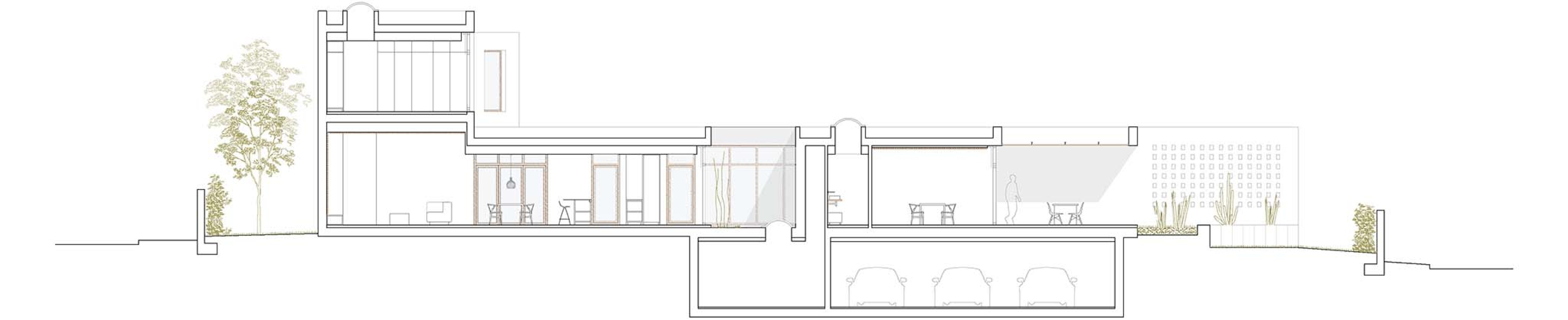 Sección. Casa Maridia por Guillem Carrera.