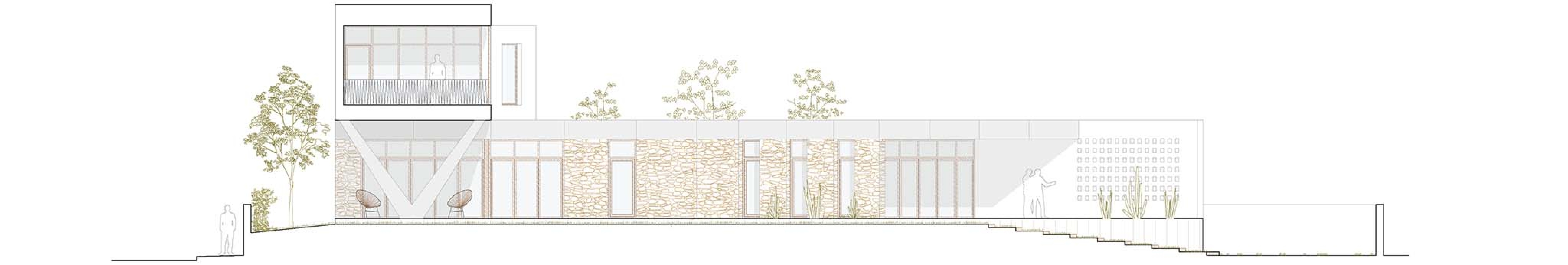 Alzado. Casa Maridia por Guillem Carrera.