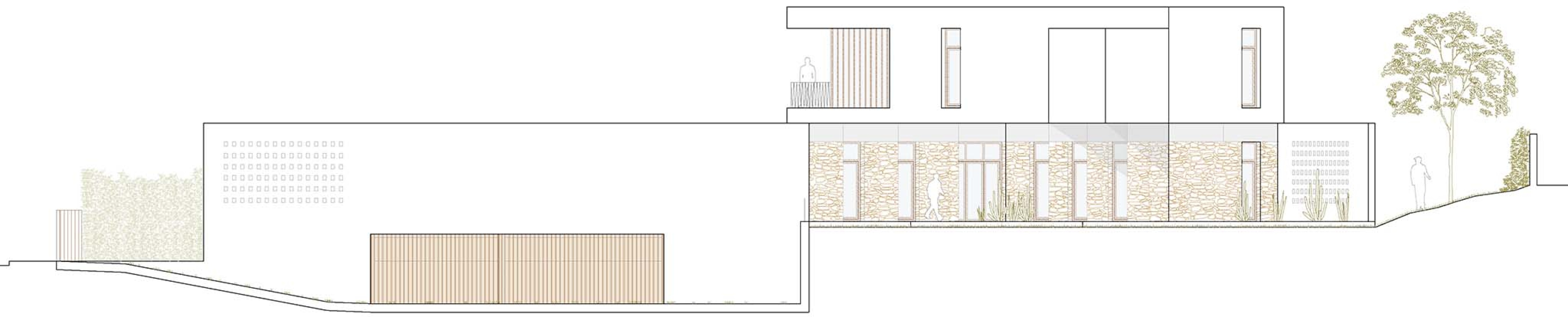 Alzado. Casa Maridia por Guillem Carrera.