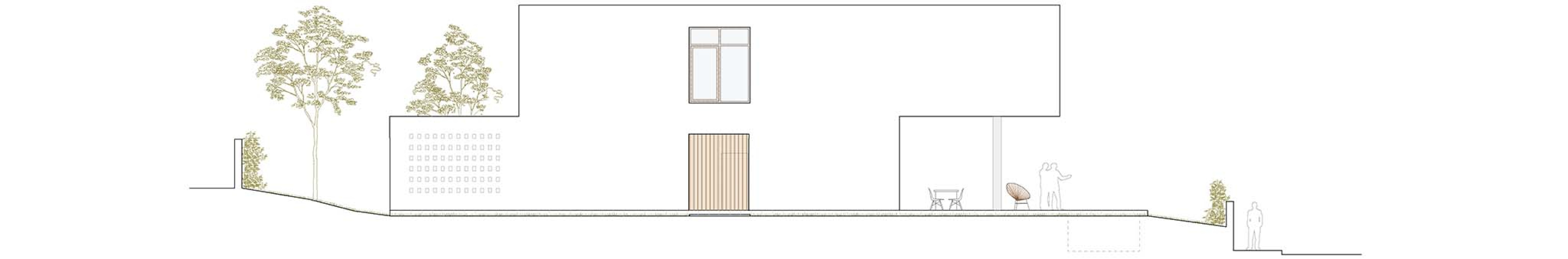Alzado. Casa Maridia por Guillem Carrera.