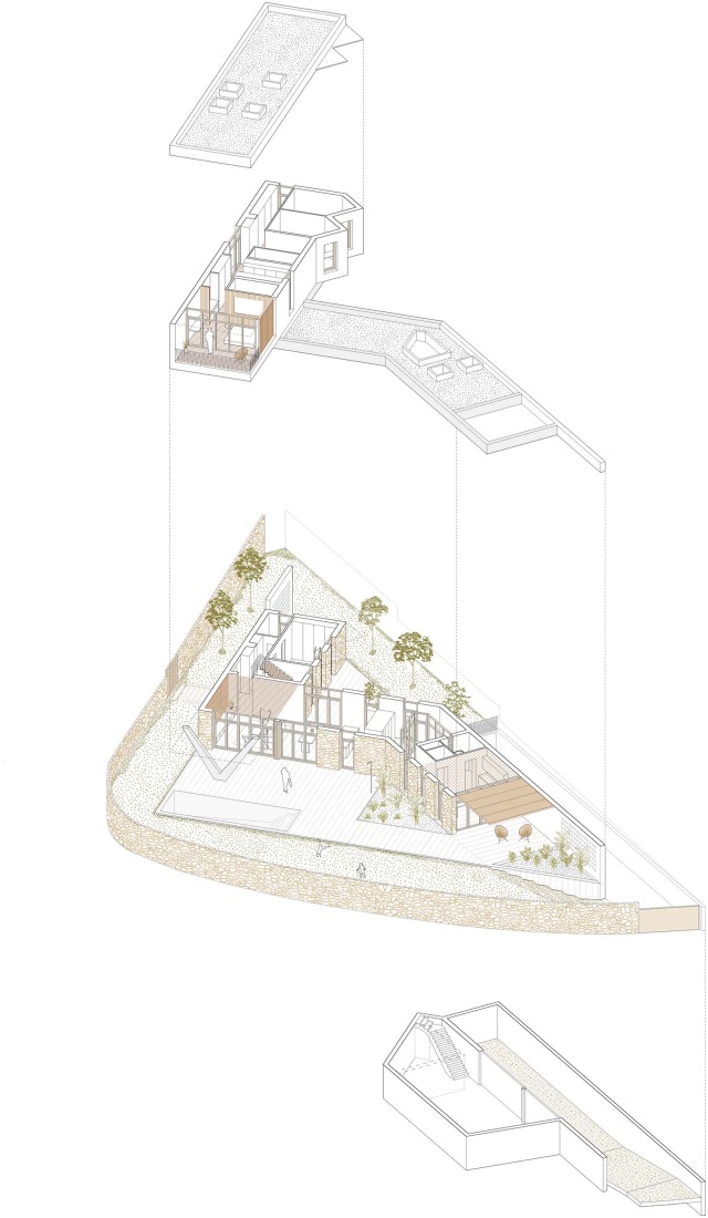 Axonometría. Casa Maridia por Guillem Carrera.