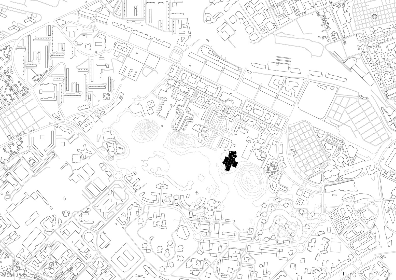 Site plan. Campus du Parc by It's architecture.