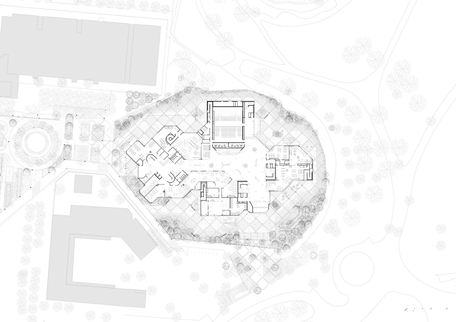 Ground floor plan. Campus du Parc by It's architecture.