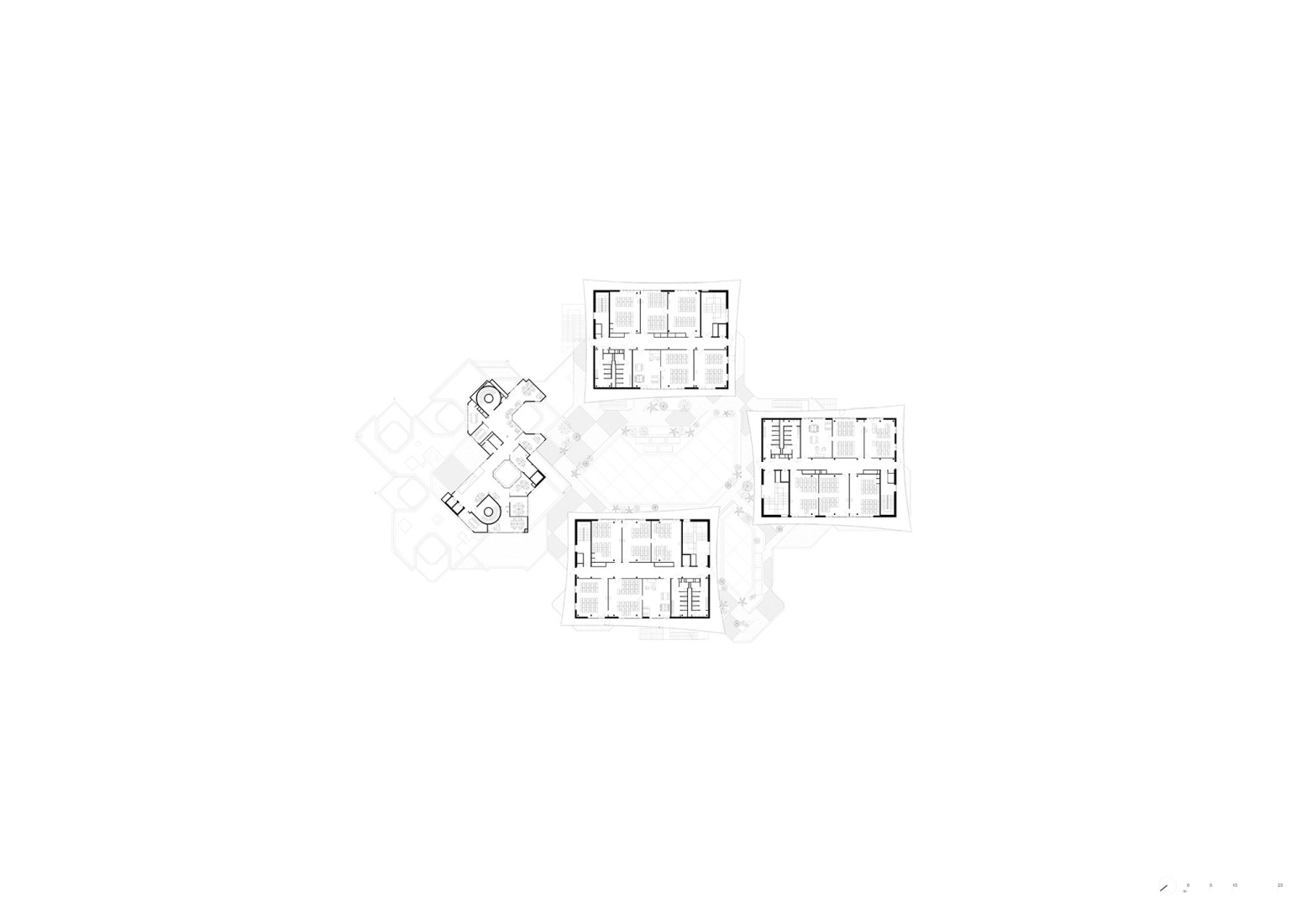Fourth floor plan. Campus du Parc by It's architecture.