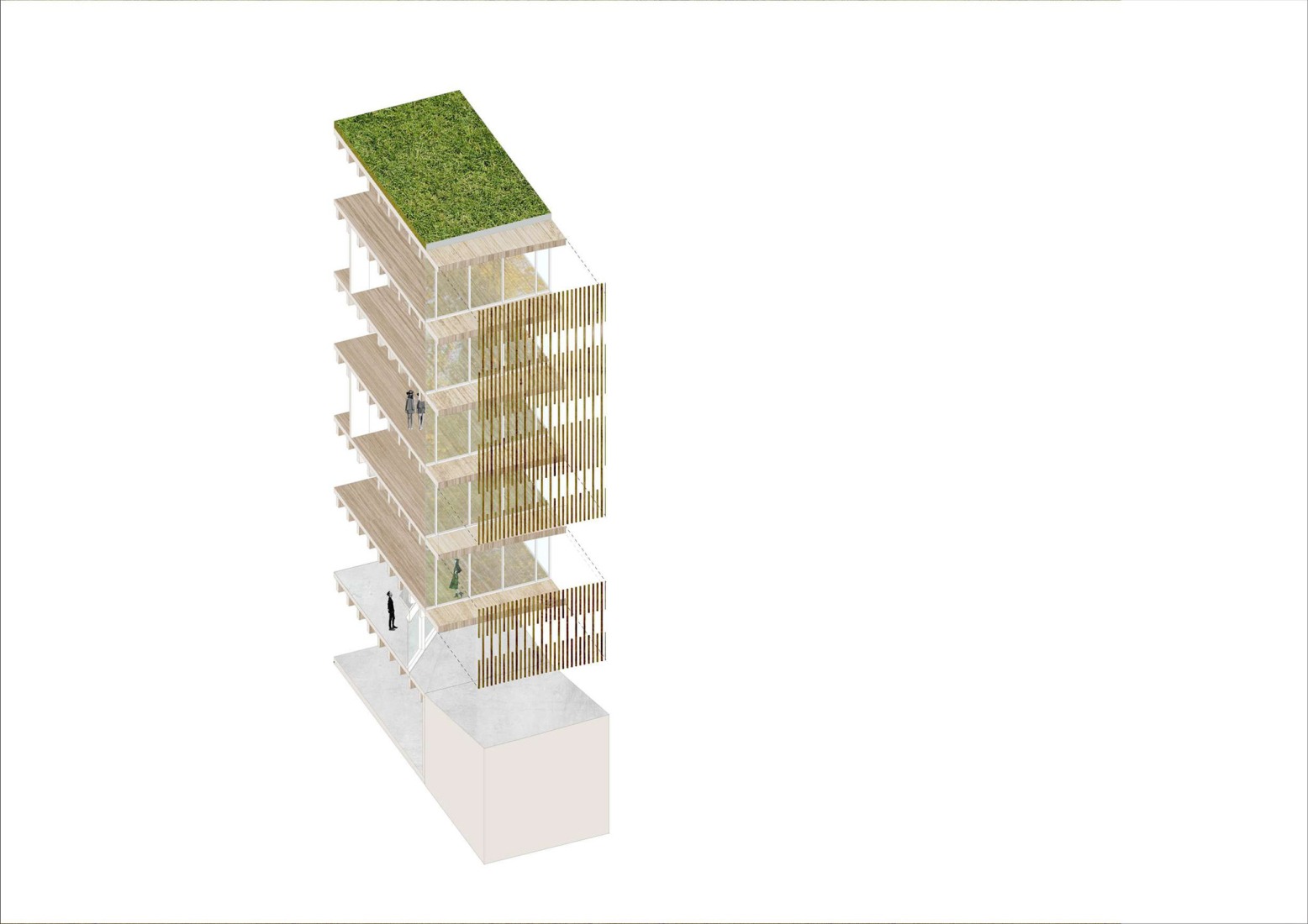 Detail section. Campus du Parc by It's architecture.