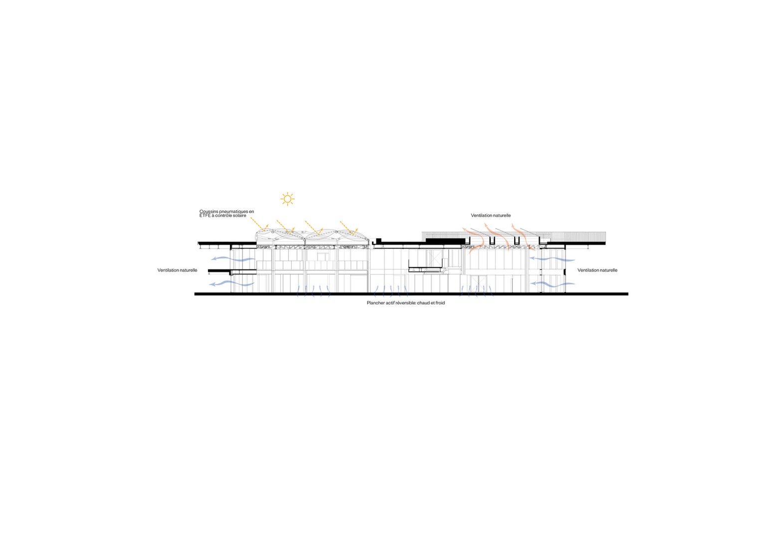 Façade diagram. Campus du Parc by It's architecture.