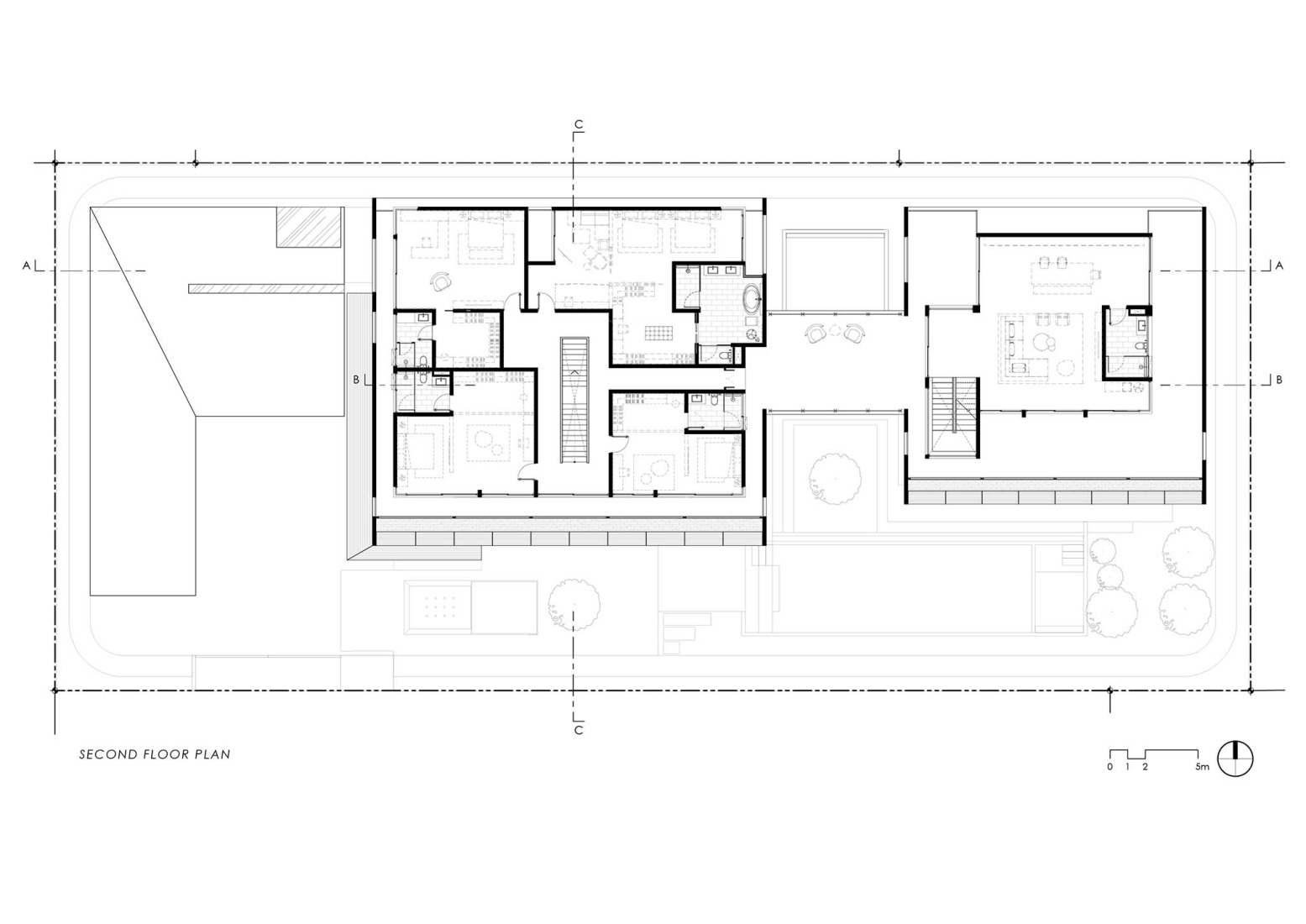 First floor plan. BAAN NO.1 by Junsekino Architect and Design.