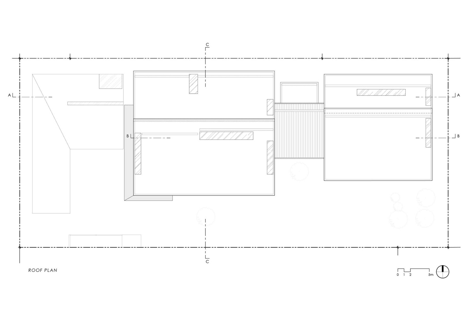 Roof plan. BAAN NO.1 by Junsekino Architect and Design.