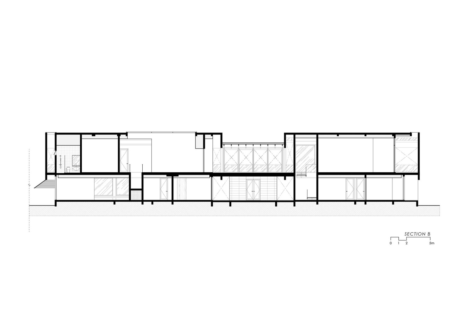 Section. BAAN NO.1 by Junsekino Architect and Design.