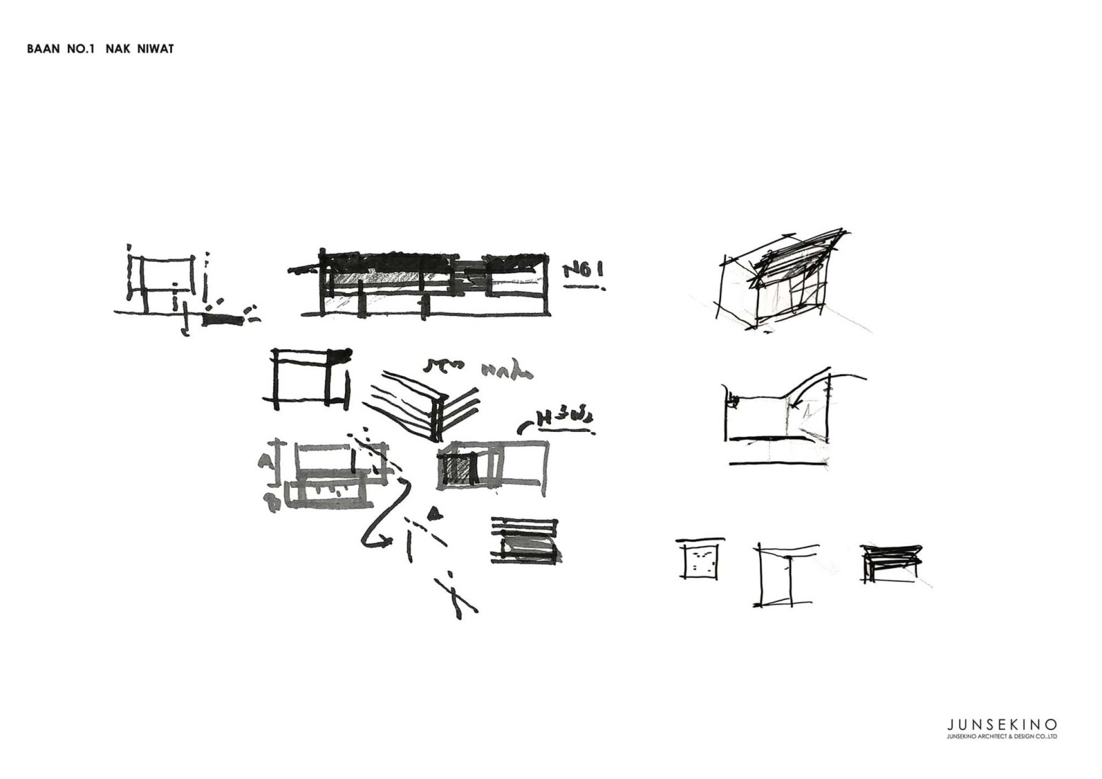 Sketch. BAAN NO.1 by Junsekino Architect and Design.