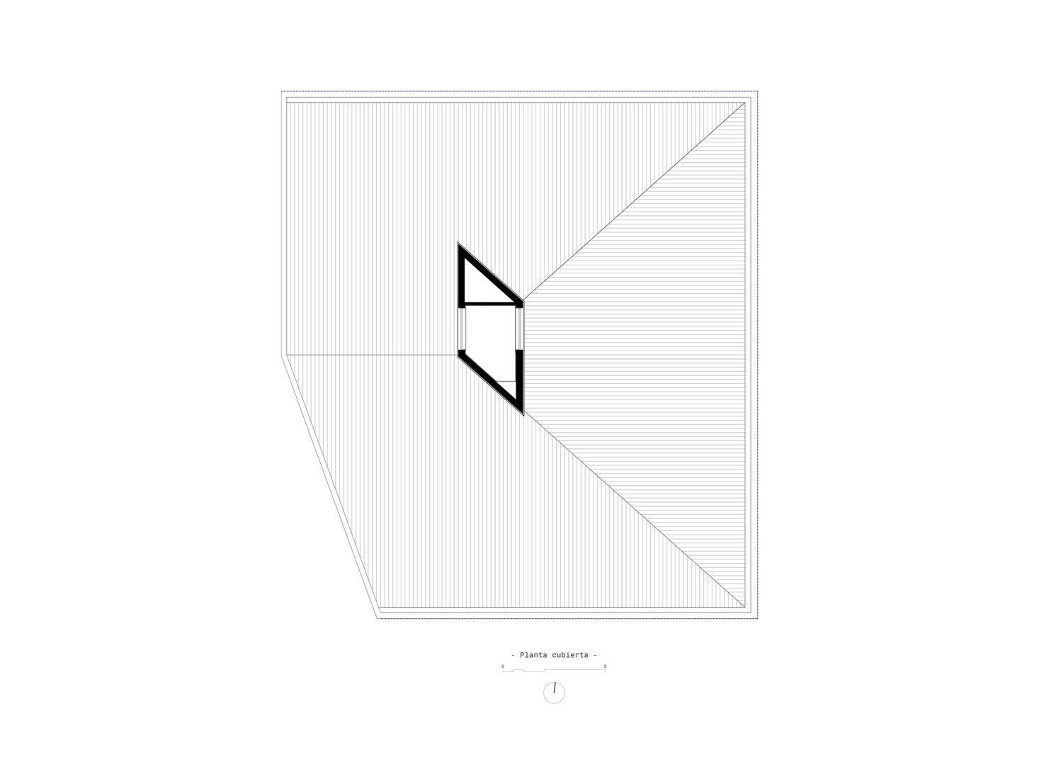 Roof plan. Sakana-Mendialdea Forest Resources Center by MID estudio + FILO arquitectos.