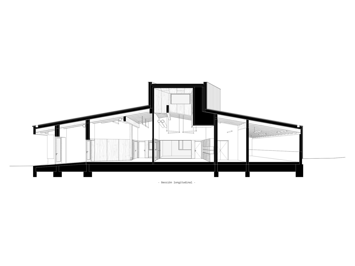 Section. Sakana-Mendialdea Forest Resources Center by MID estudio + FILO arquitectos.
