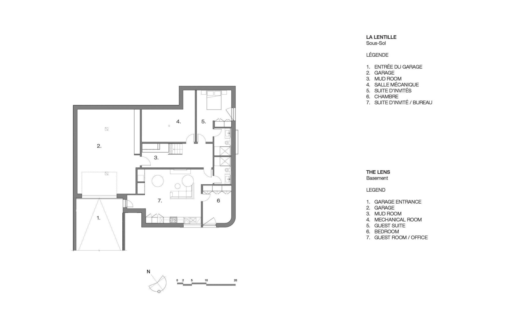 Ground floor plan. "The Lens" by MU Architecture.