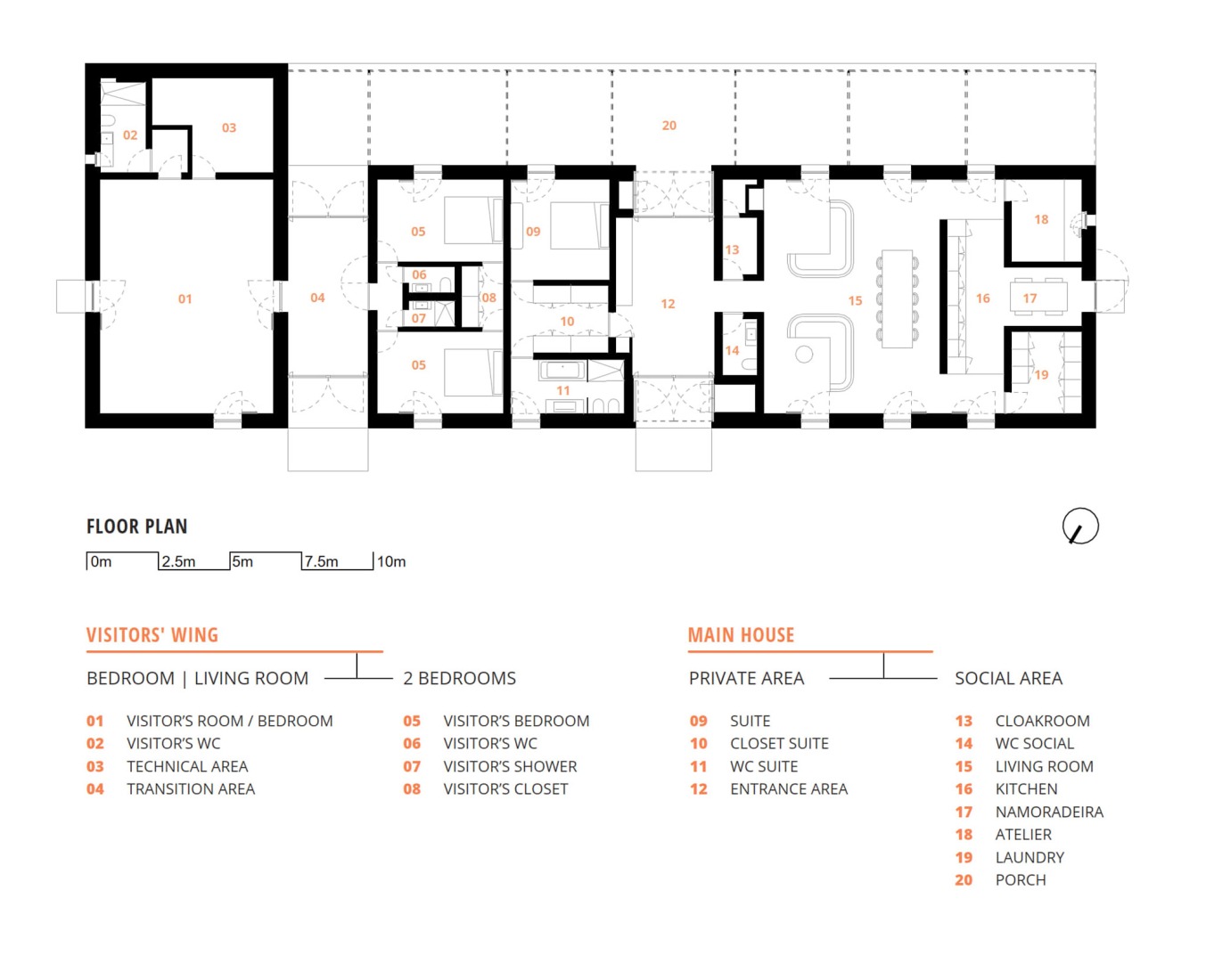 Floor plan. Monte Alvo House by NOZ Arquitectura.