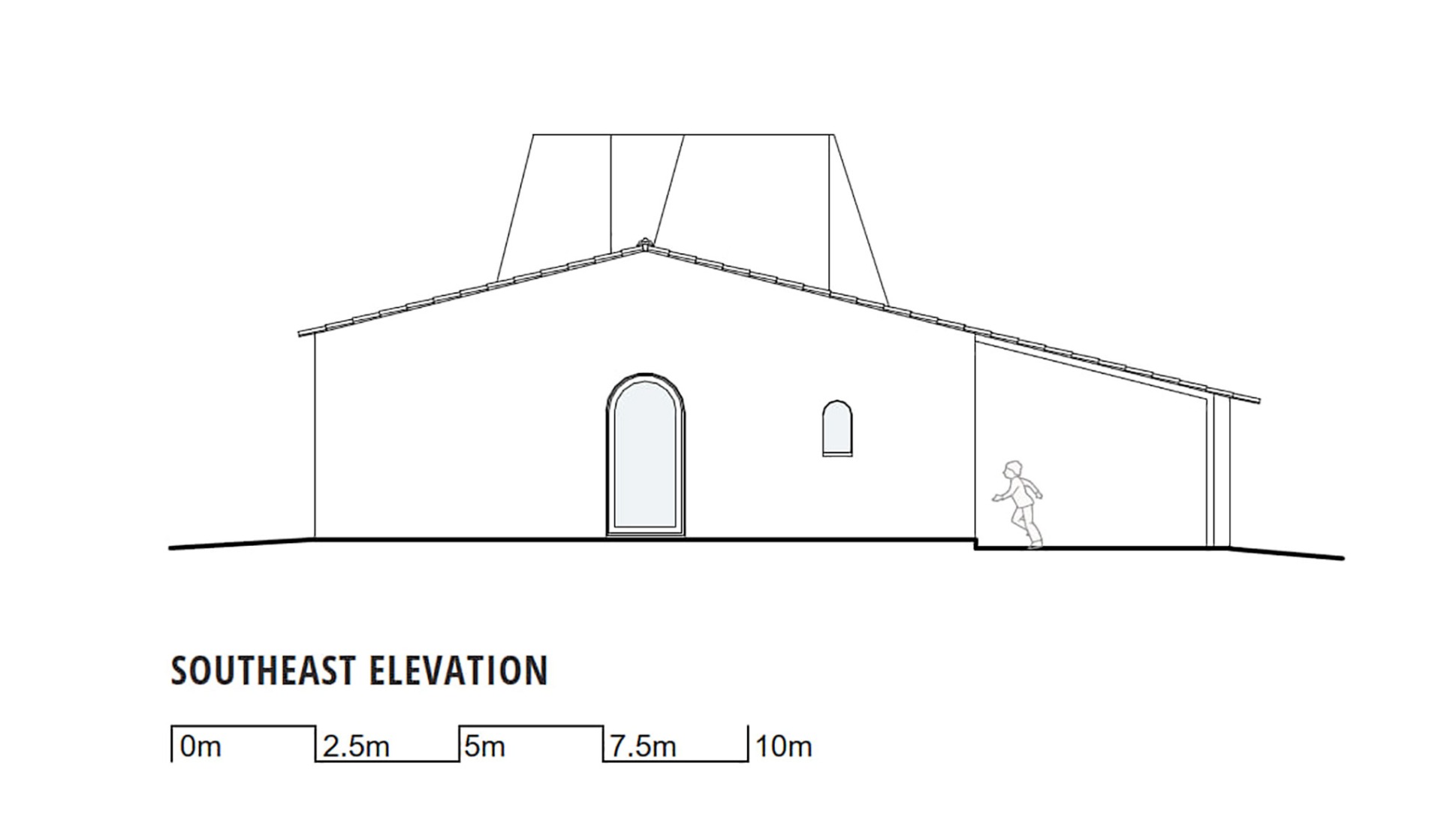 Southeast elevation. Monte Alvo House by NOZ Arquitectura.