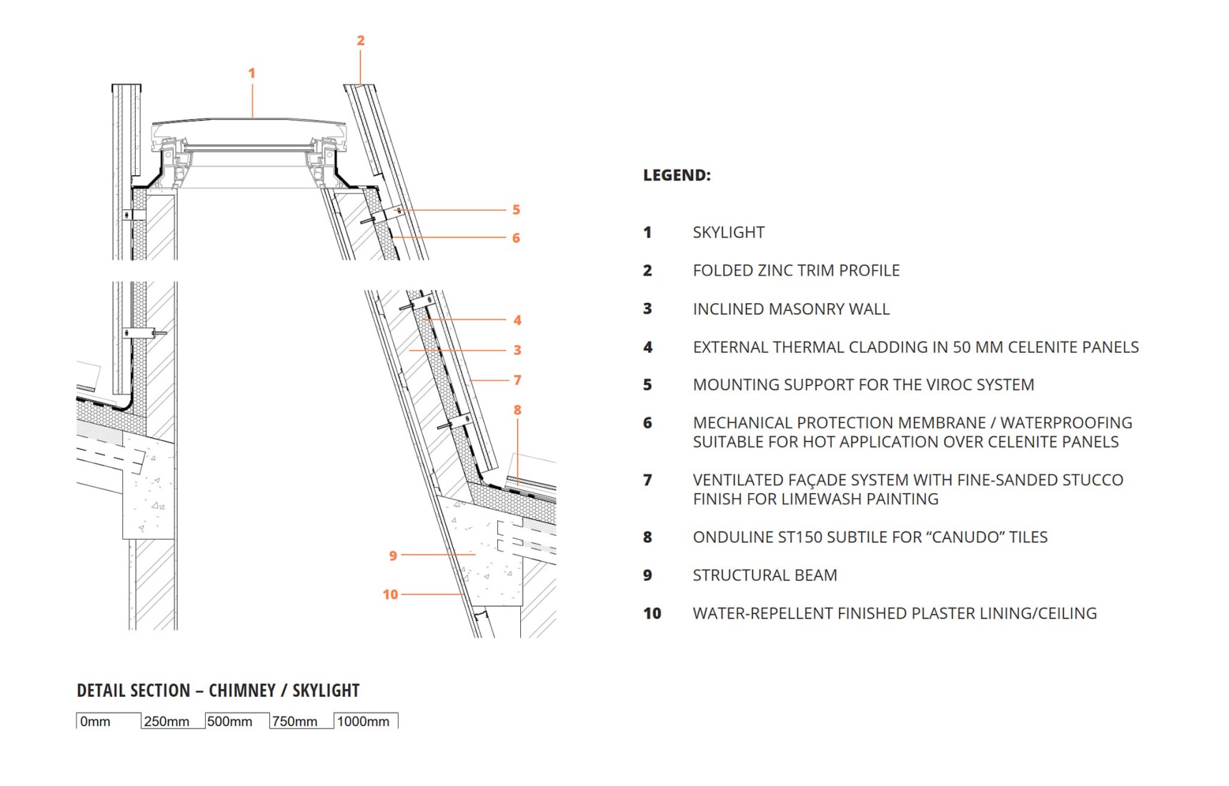 Constructive detail. Monte Alvo House by NOZ Arquitectura.