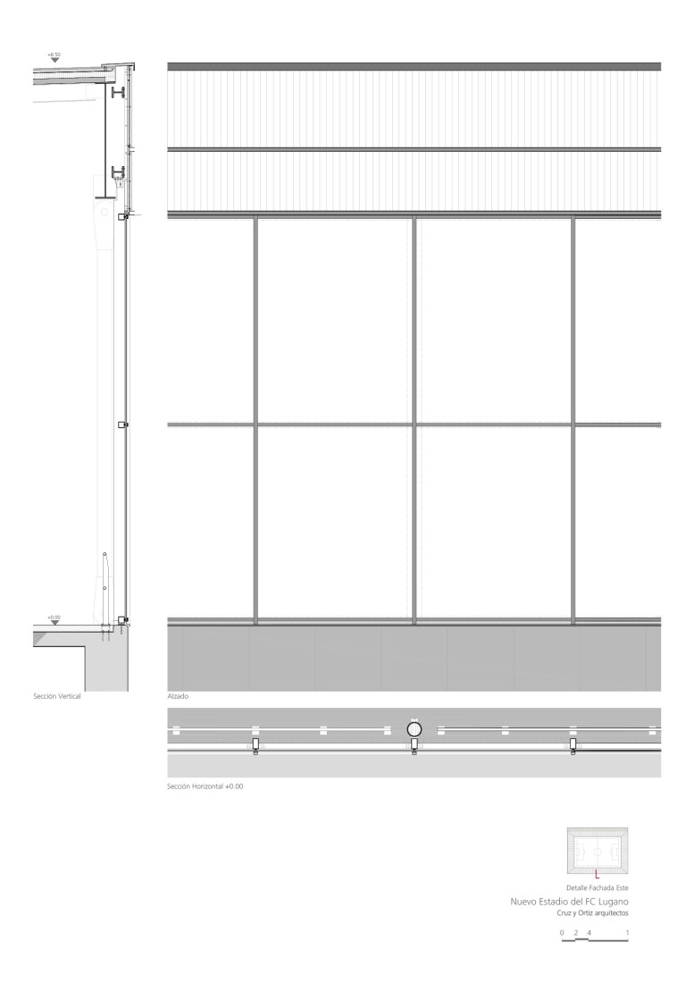 Detail. Arena Sportiva by Cruz y Ortiz Arquitectos SLP + Giraudi Radczuweit Architetti Sagl.