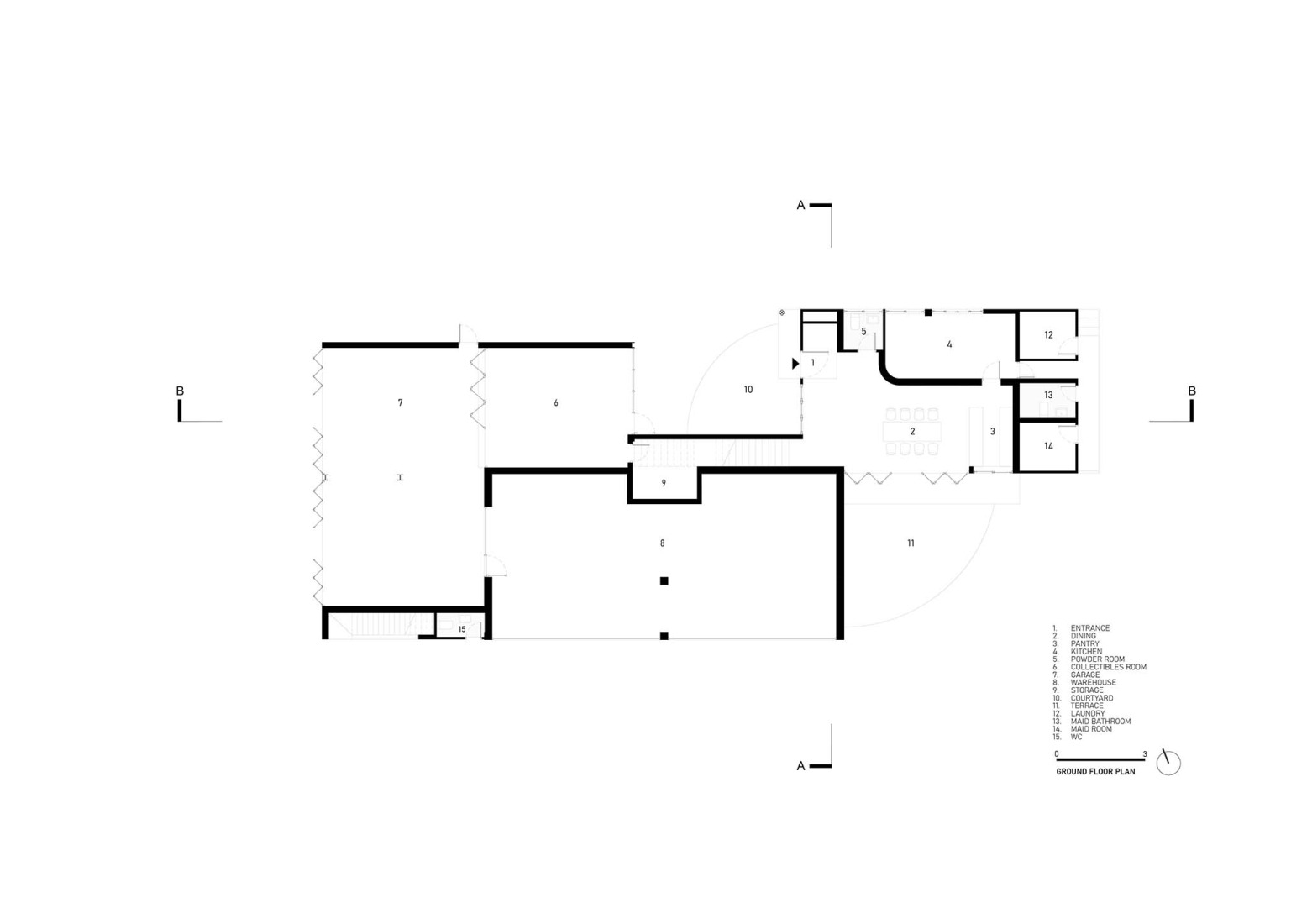 Ground floor plan. H168 House by Only Human.