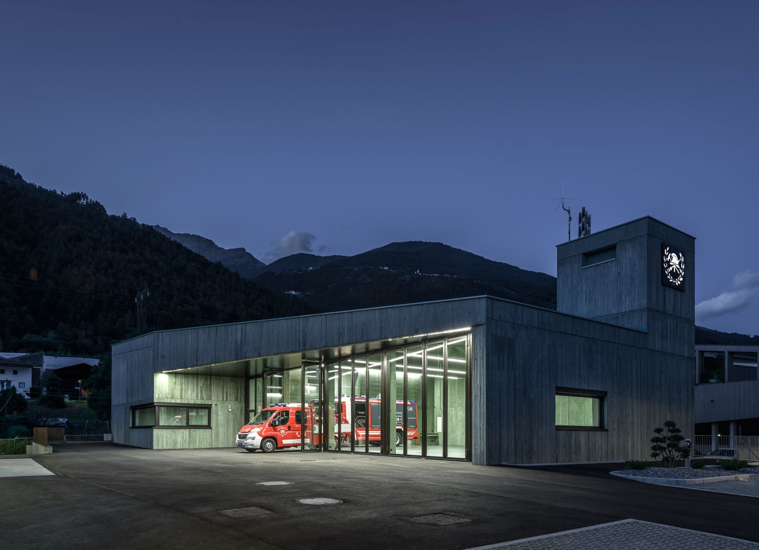 Civil Protection Centre by Roland Baldi Architects. Photograph by Oskar Da Riz. 