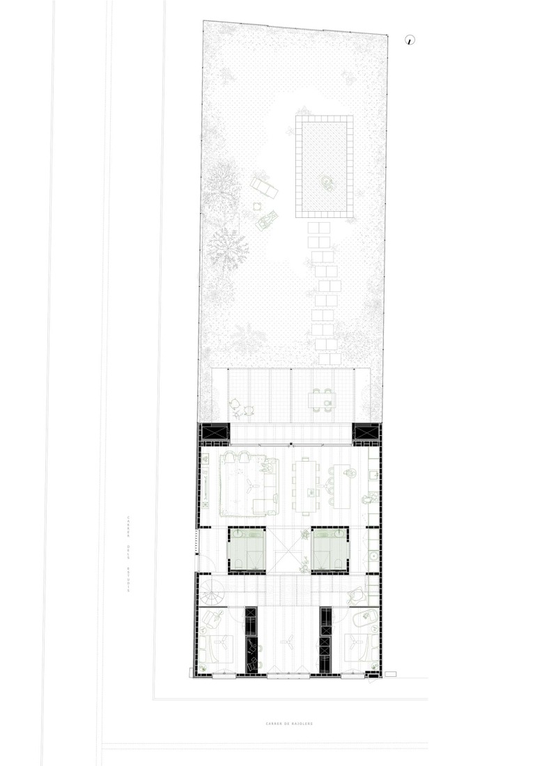 Ground floor plan. LX House by SAU Taller d'Arquitectura.