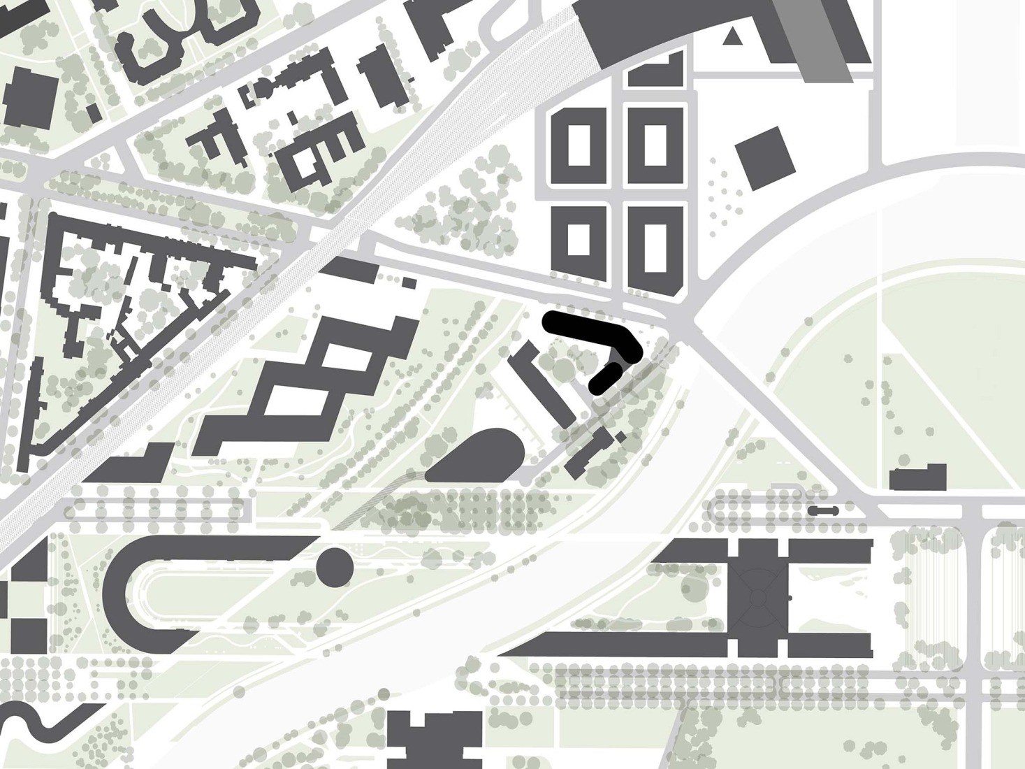 Site plan. Office Building for Federal Authorities at the Spreebogen by Sauerbruch Hutton.