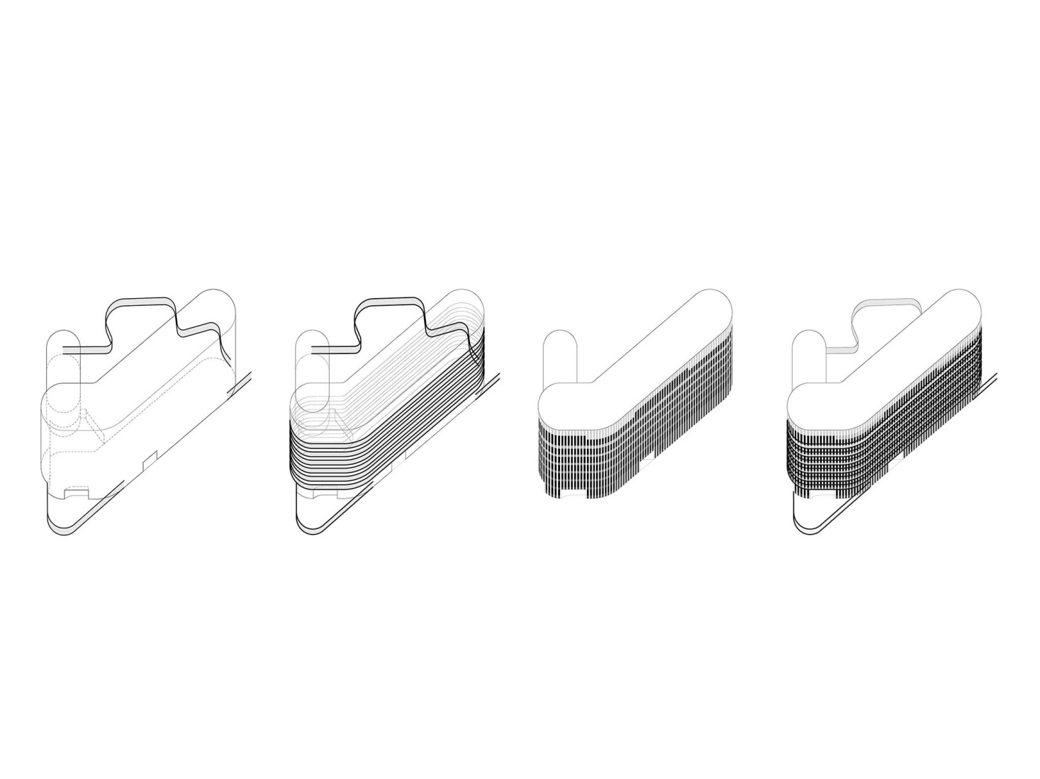 Facade concept. Office Building for Federal Authorities at the Spreebogen by Sauerbruch Hutton.