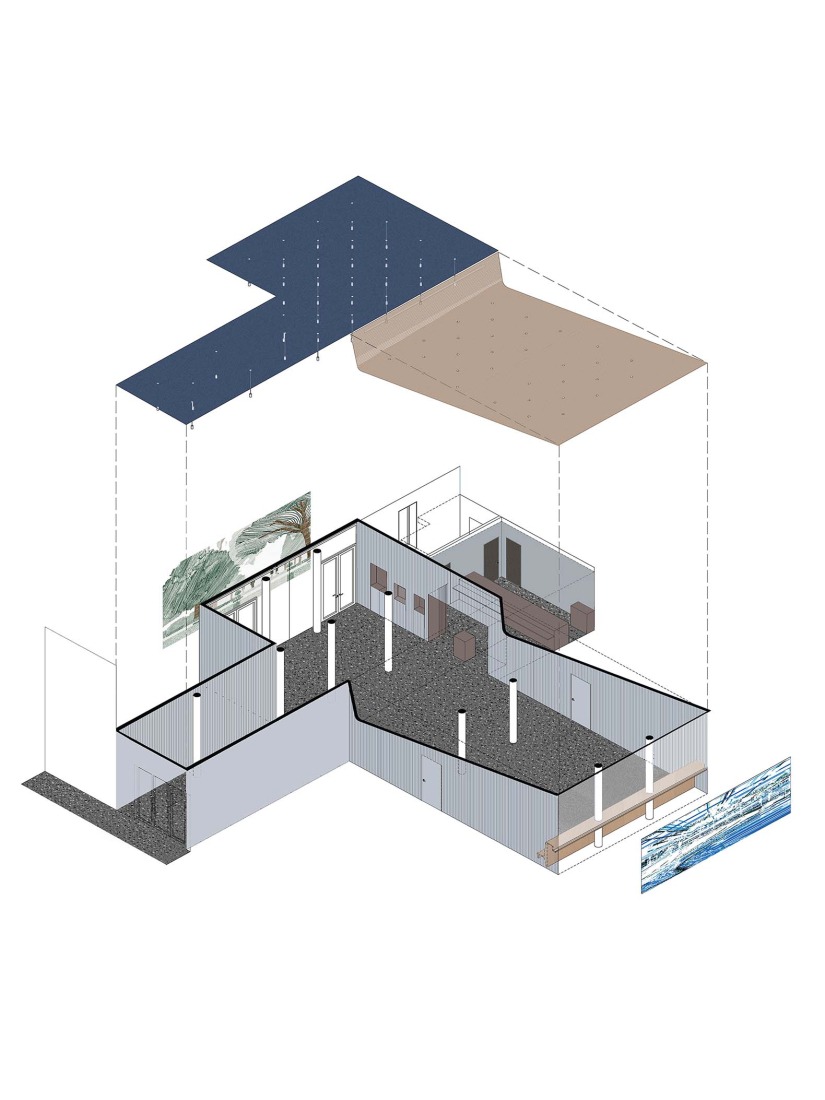 Axonometry. Office Building for Federal Authorities at the Spreebogen by Sauerbruch Hutton.