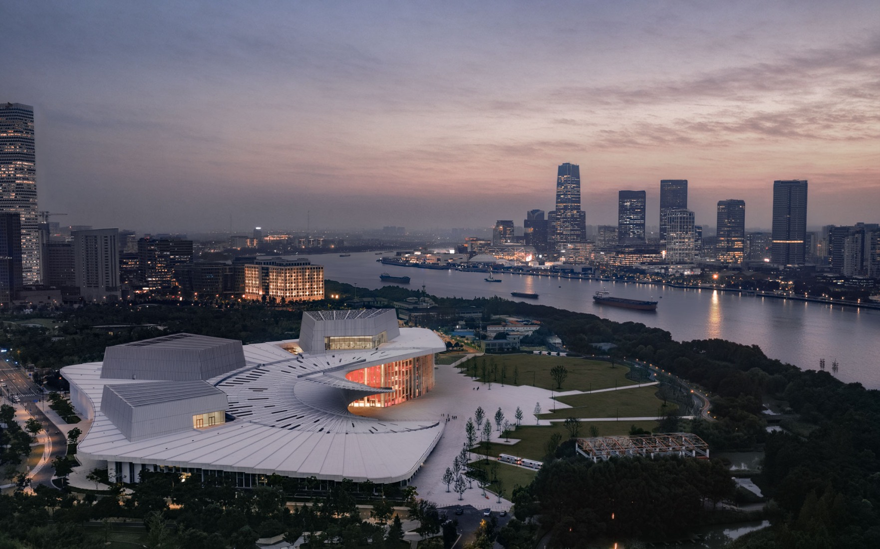 Shanghai Grand Opera House by Snøhetta. Photograph by Yumeng Zhu.