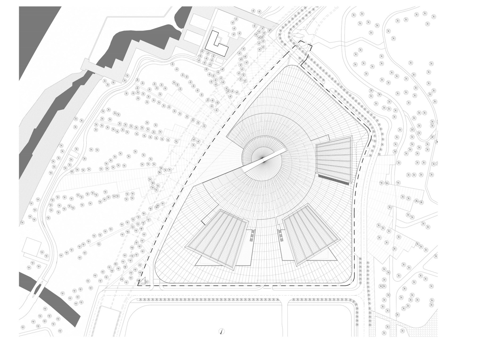 Site plan. Shanghai Grand Opera House by Snøhetta. 