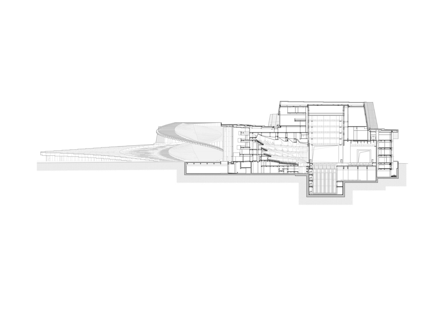 Section. Shanghai Grand Opera House by Snøhetta. 