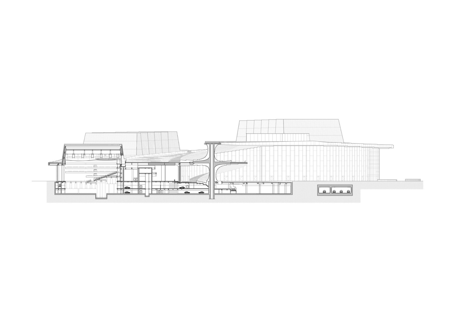 Section. Shanghai Grand Opera House by Snøhetta. 