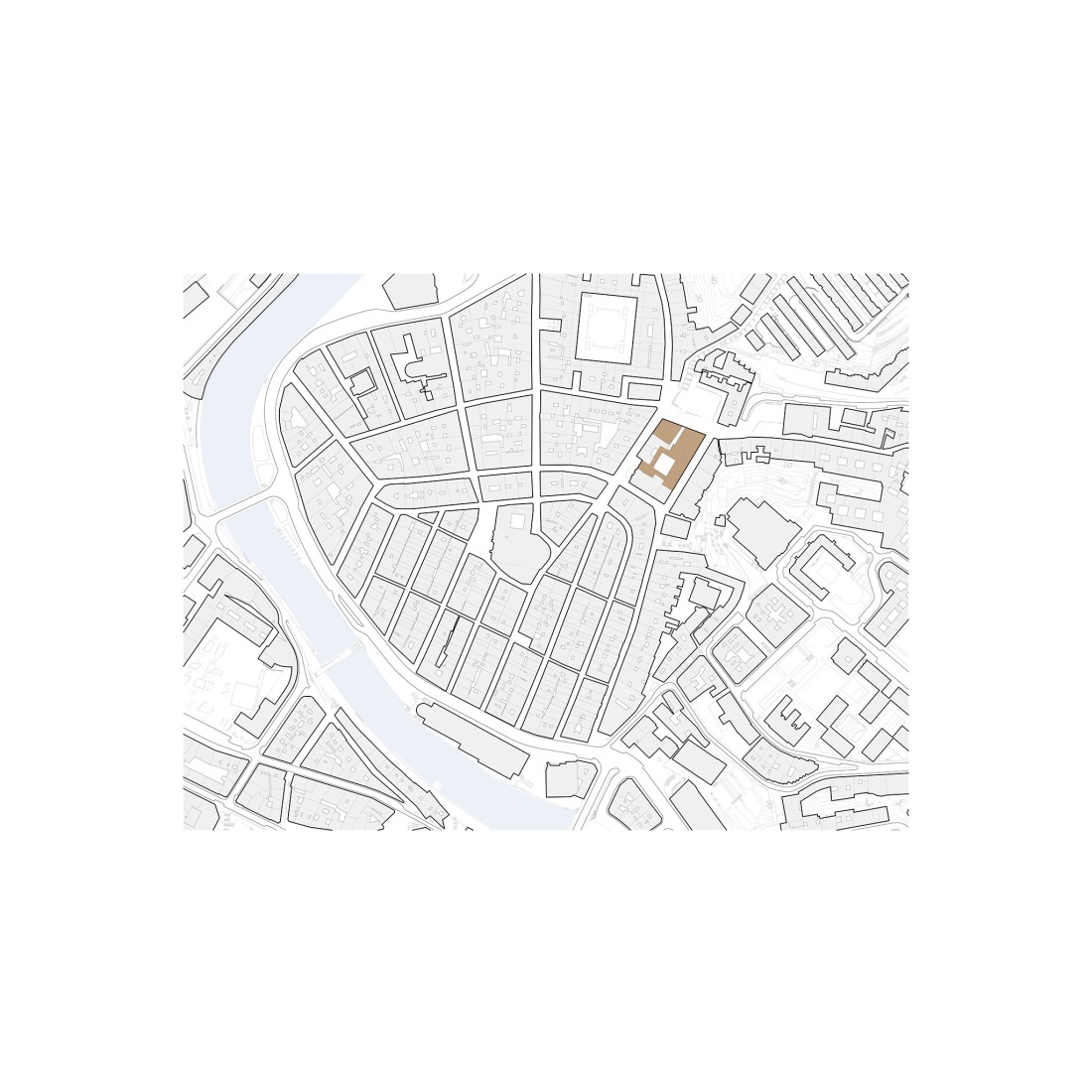 Site plan. Comprehensive Architectural Renovation of the Euskal Museoa Bilbao by Vaillo + Architects.