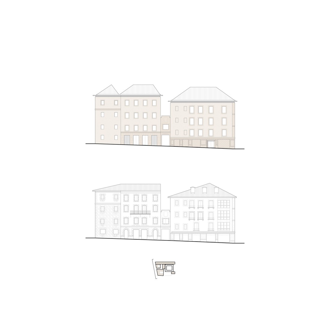 Elevation. Comprehensive Architectural Renovation of the Euskal Museoa Bilbao by Vaillo + Architects.