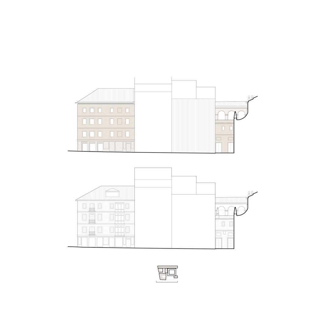Elevation. Comprehensive Architectural Renovation of the Euskal Museoa Bilbao by Vaillo + Architects.