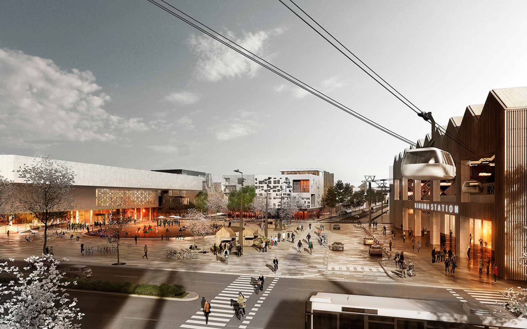 Visualización. Proyecto de nueva Kiruna. Imagen cortesía de White y Tegmark.